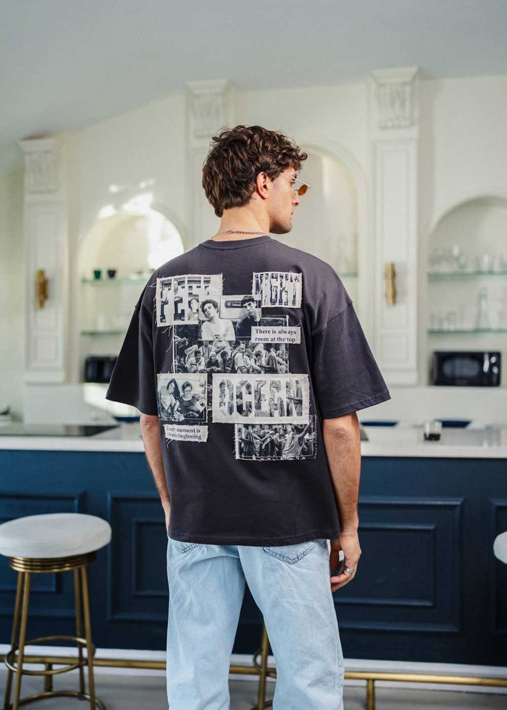 Oversized T-Shirt Ocean – Γκρι – 4