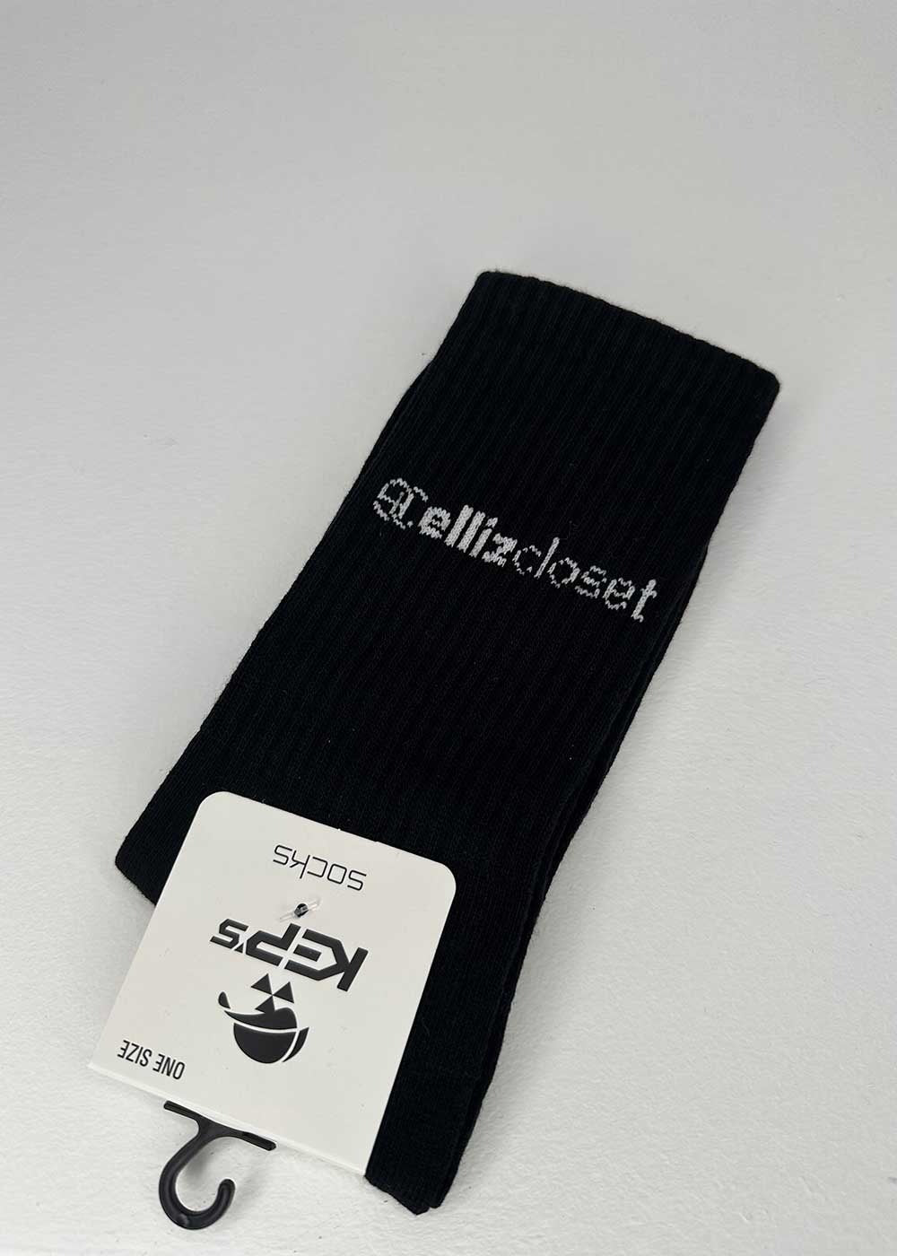 EllizCloset Basic Cotton Socks-Μαύρο – 4
