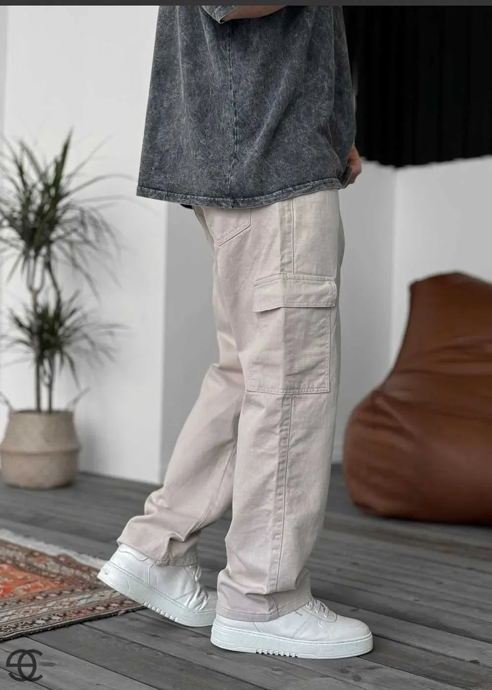 Cargo Παντελόνι Baggy – Γκρι Του Πάγου – 4
