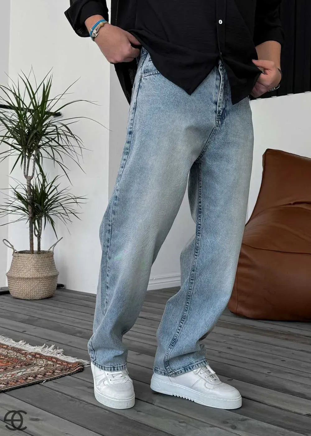 Παντελόνι Relax Baggy – Γαλάζιο Επεξεργασμένο