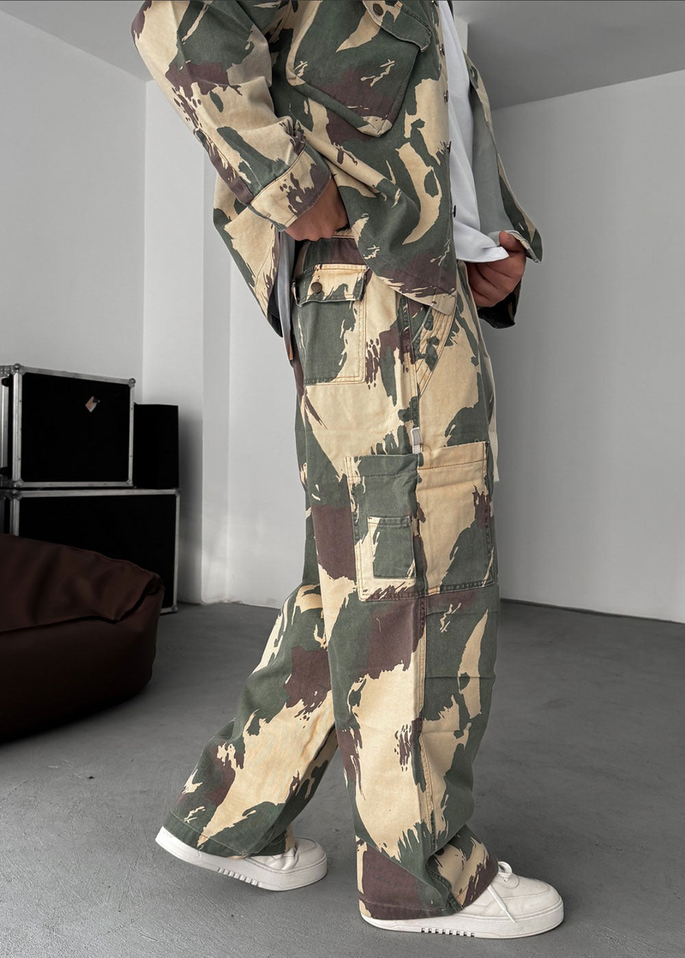 Στρατιωτικό Cargo Camo Relax Baggy- Μπεζ/Χακί – 4