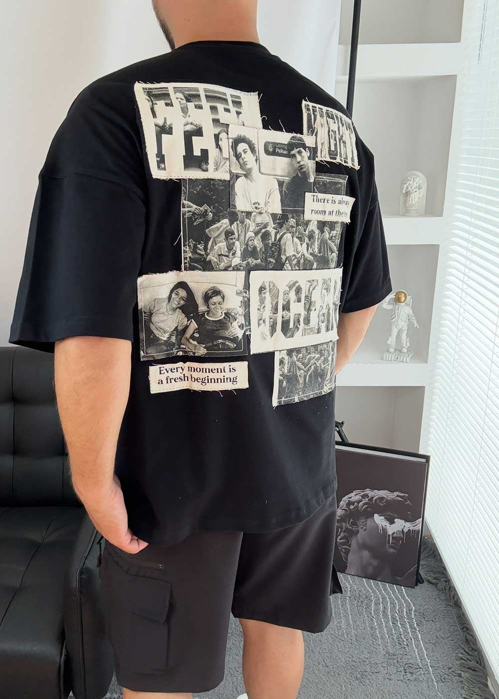 Oversized T-Shirt Ocean – Μαύρο – 4