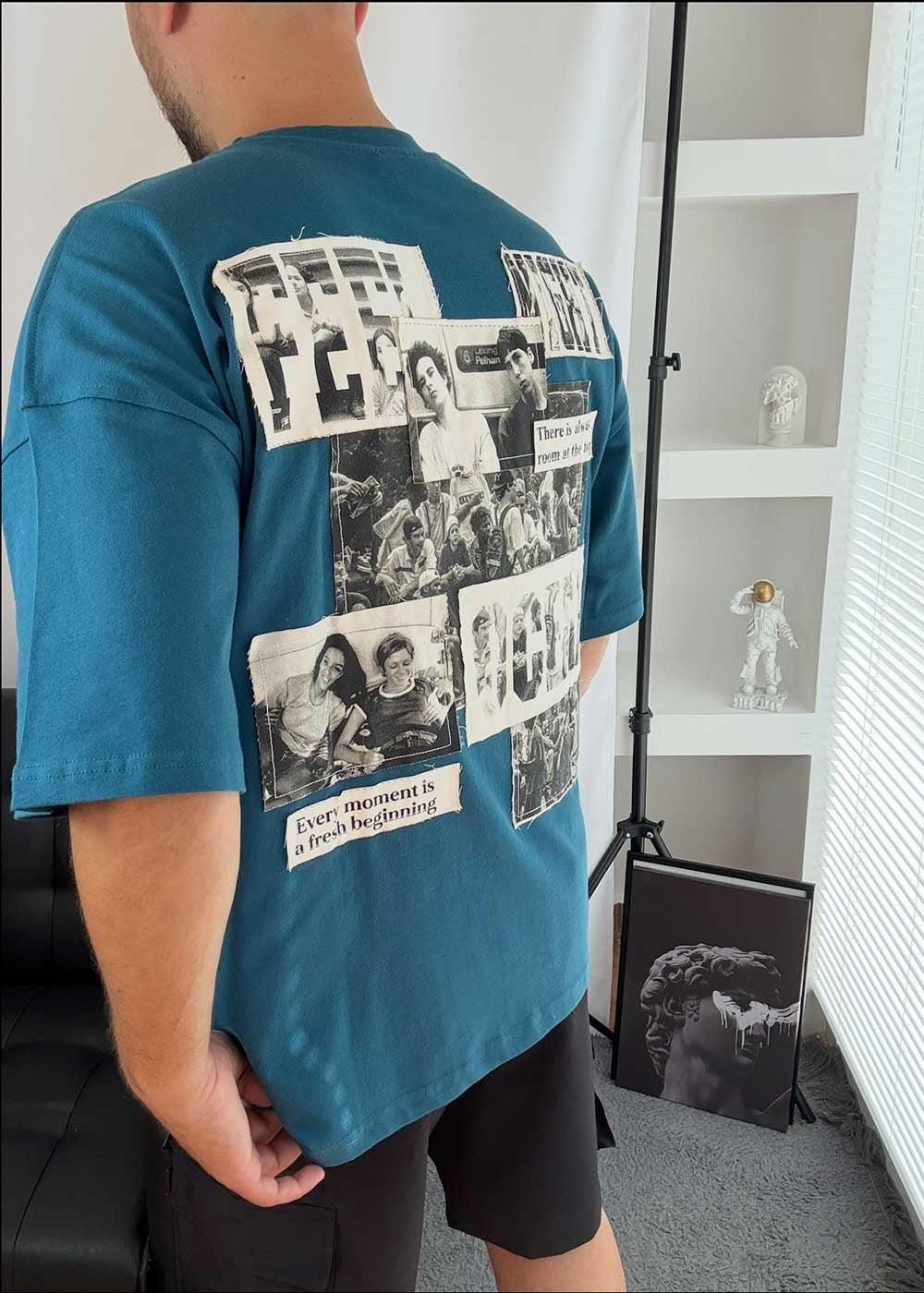 Oversized T-Shirt Ocean – Πετρόλ Μπλε – 4