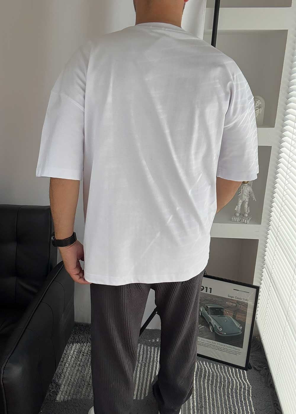 Simplify Oversized T-Shirt με Κεντημένο Λογότυπο – Λευκό – 4
