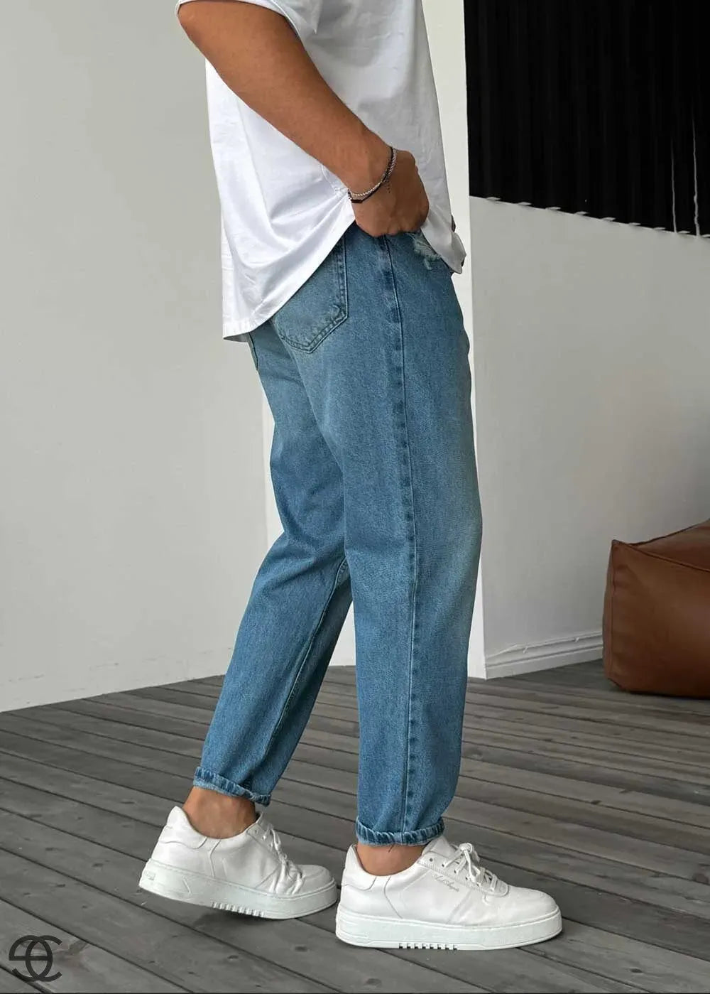 Παντελόνι Τζιν Loose Fit Πεπαλαιωμένο Με Σκίσιμο - Μπλε – 3