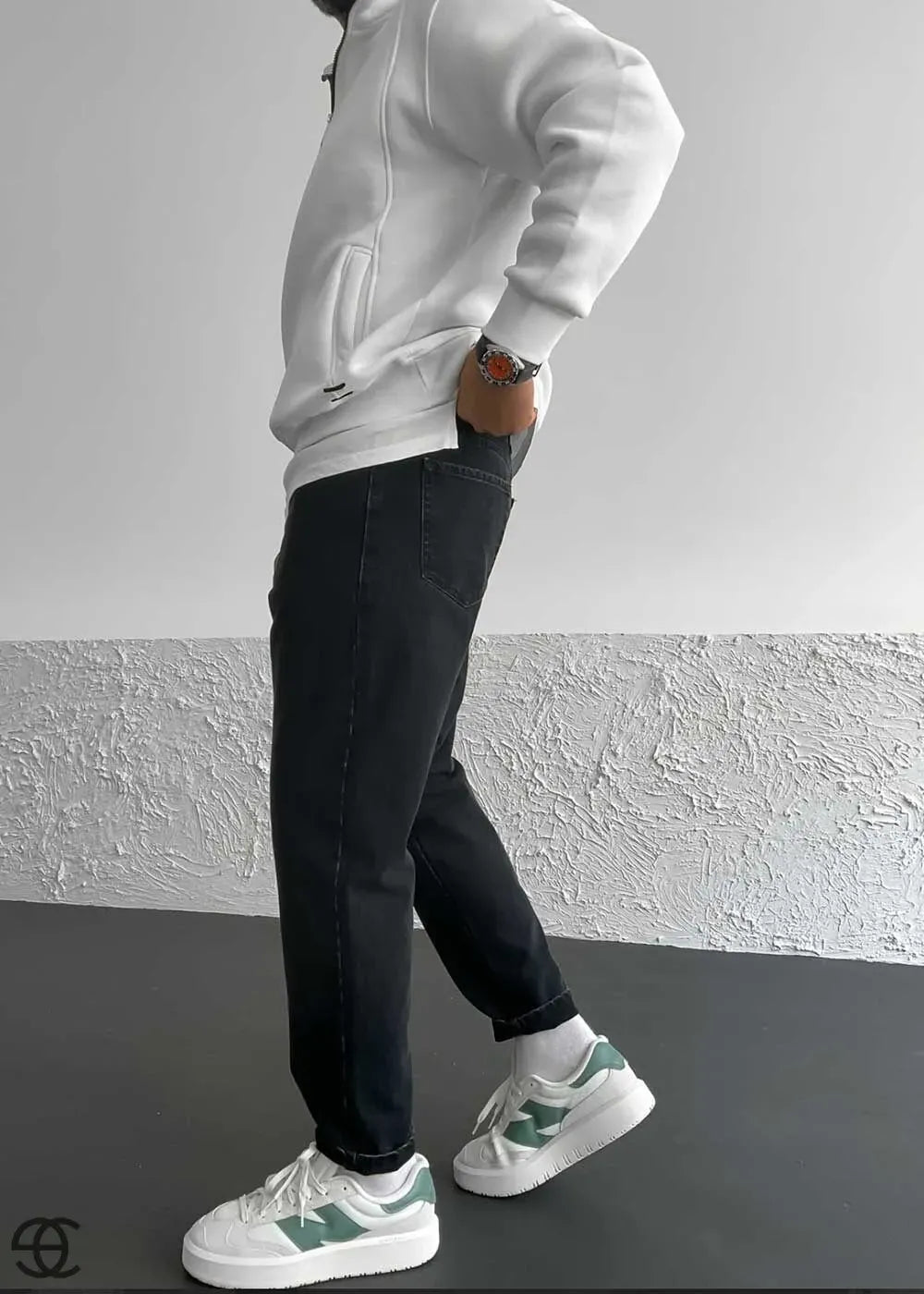Basic Παντελόνι Τζιν Loose Fit- Ξεβαμμένο Μαύρο – 4