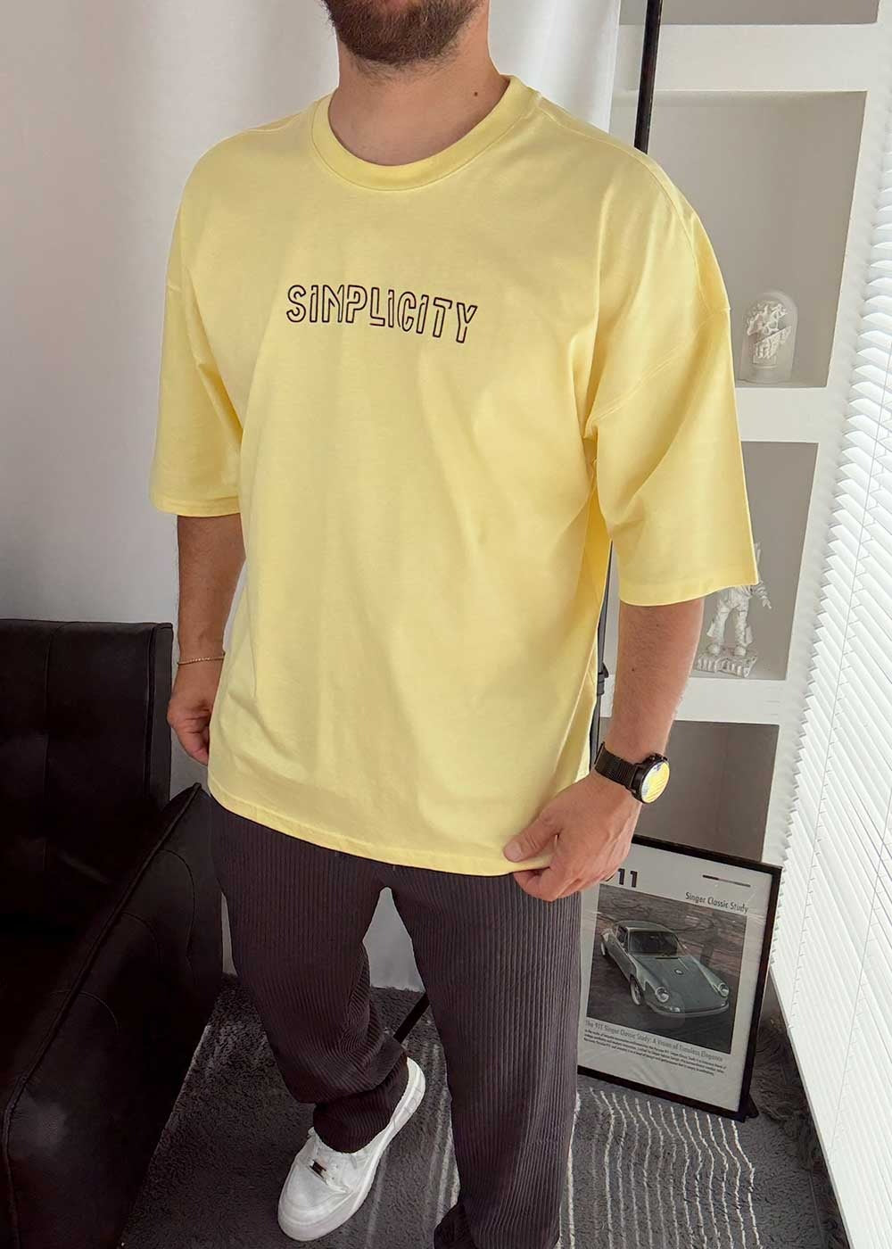 Simplicity Oversized T-shirt -Κίτρινο – 4
