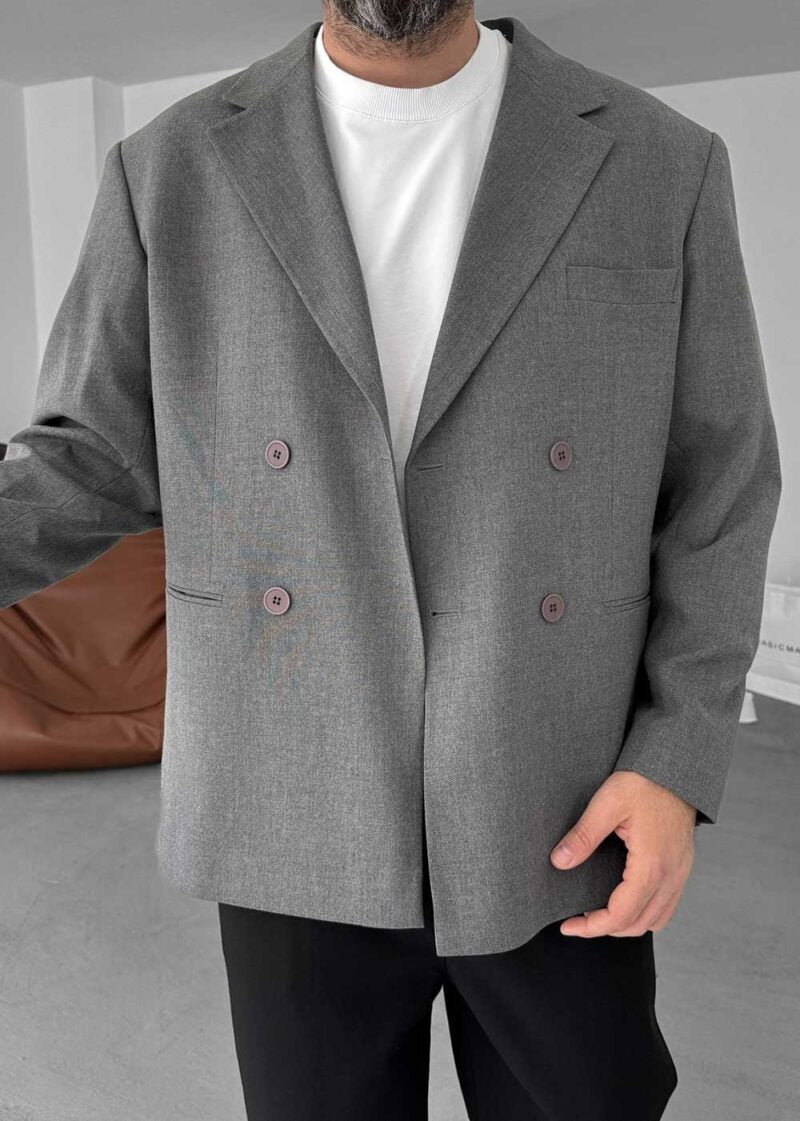 Σακάκι Oversized Double-Breasted Blazer – Ανθρακί