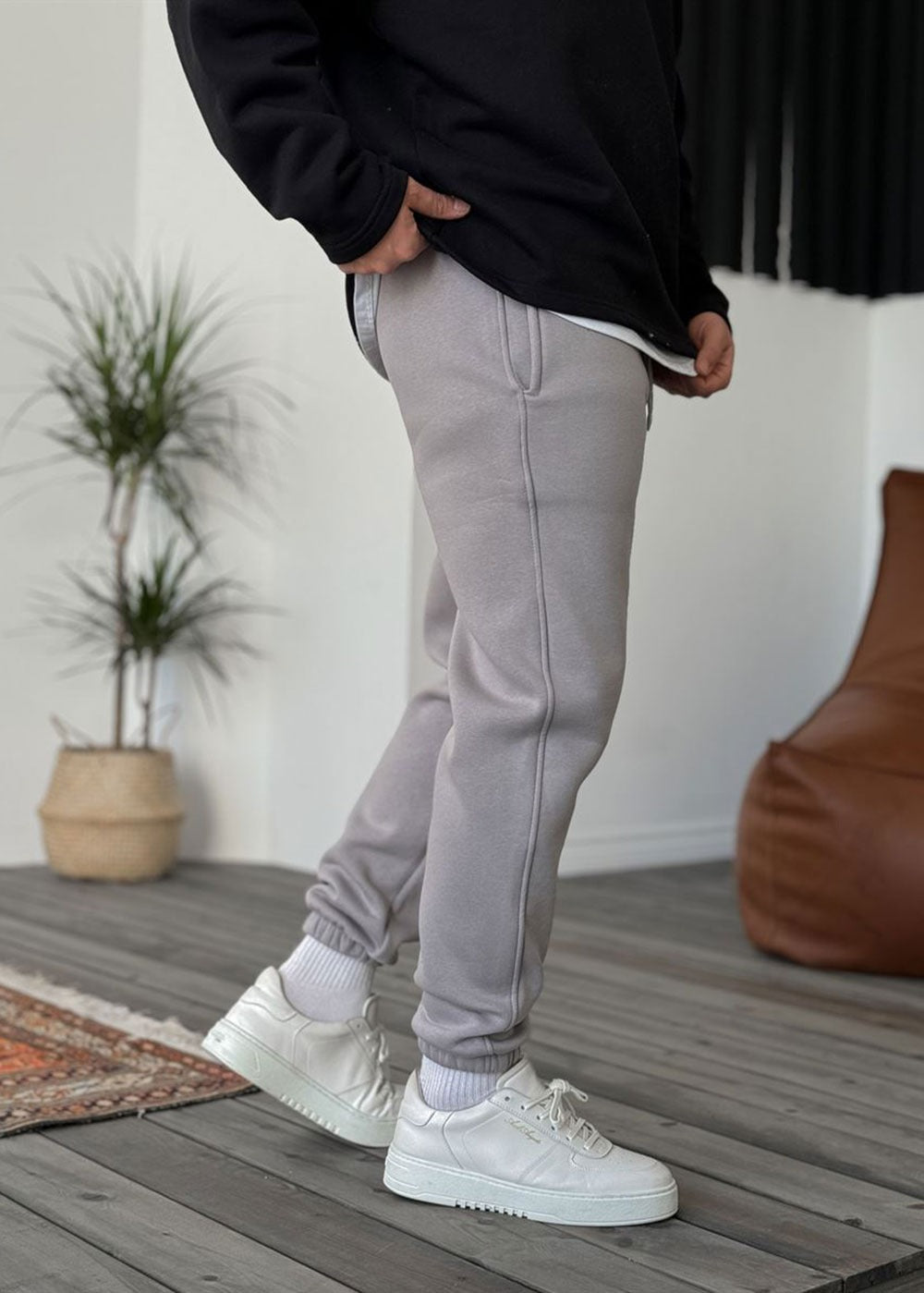 Φόρμα Jogger Με Εσωτερική Επένδυση Λάστιχο Στο Τελείωμα – Γκρι