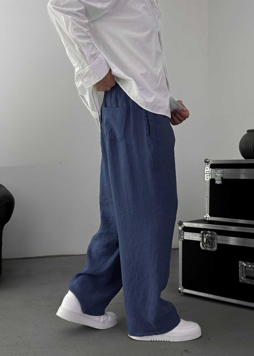 Lightweight Tensel Baggy Παντελόνι – Μπλε – 4