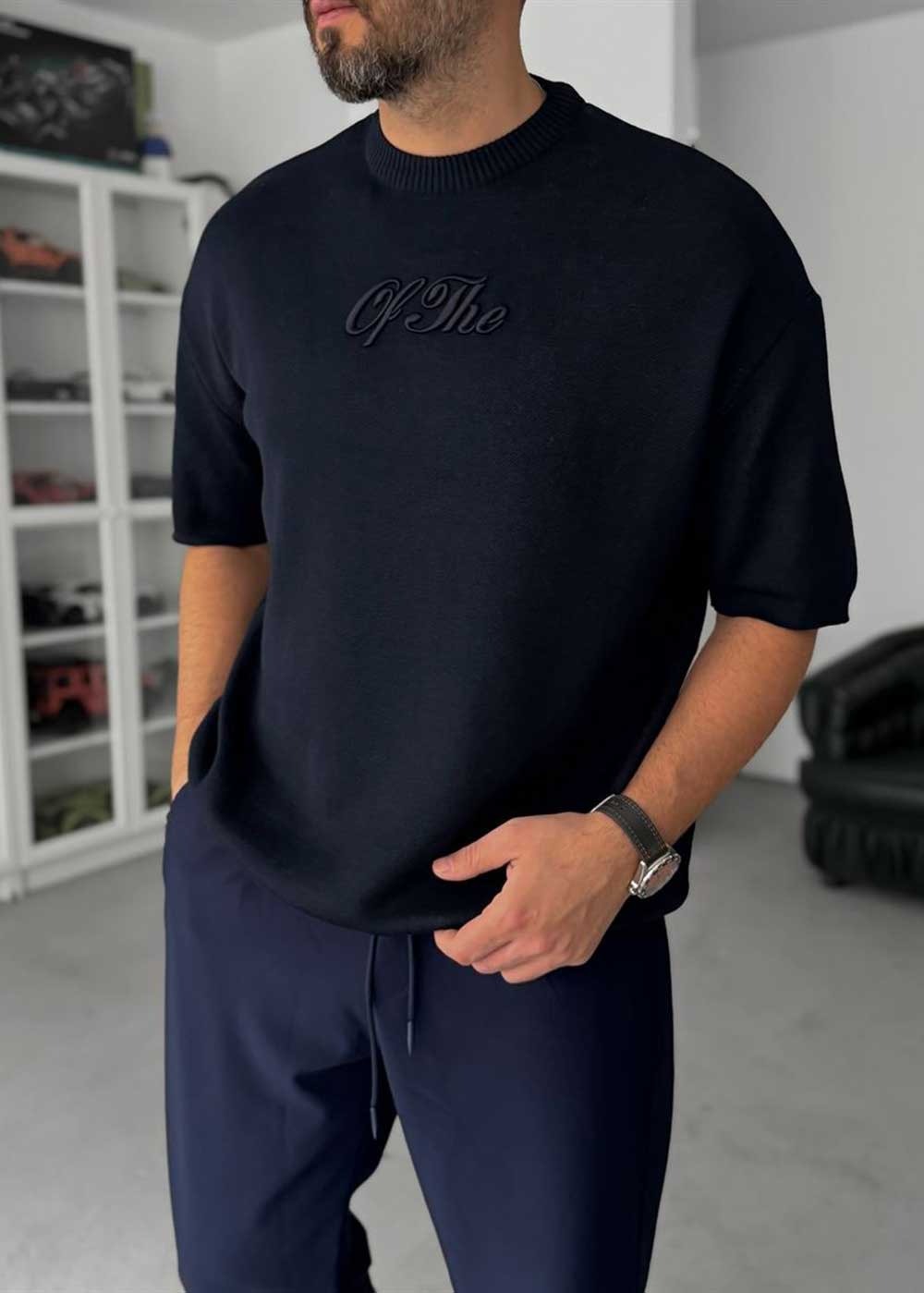 Oversized Πλεκτή Μπλούζα Ascension – Navy Blue – 4