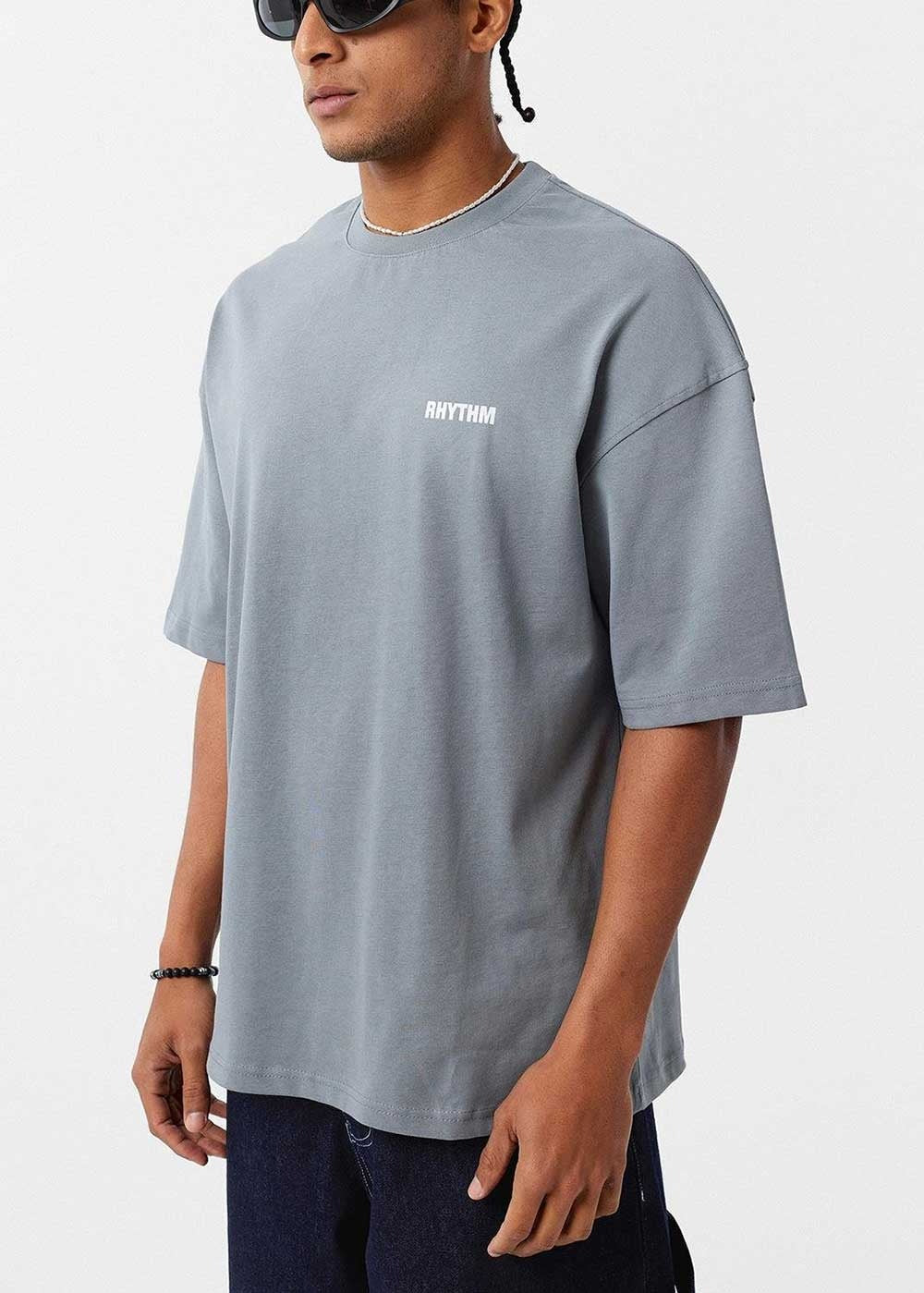 Rhythm Oversized T-Shirt σε Ξεβαμμένη Όψη – Σταχτί – 4