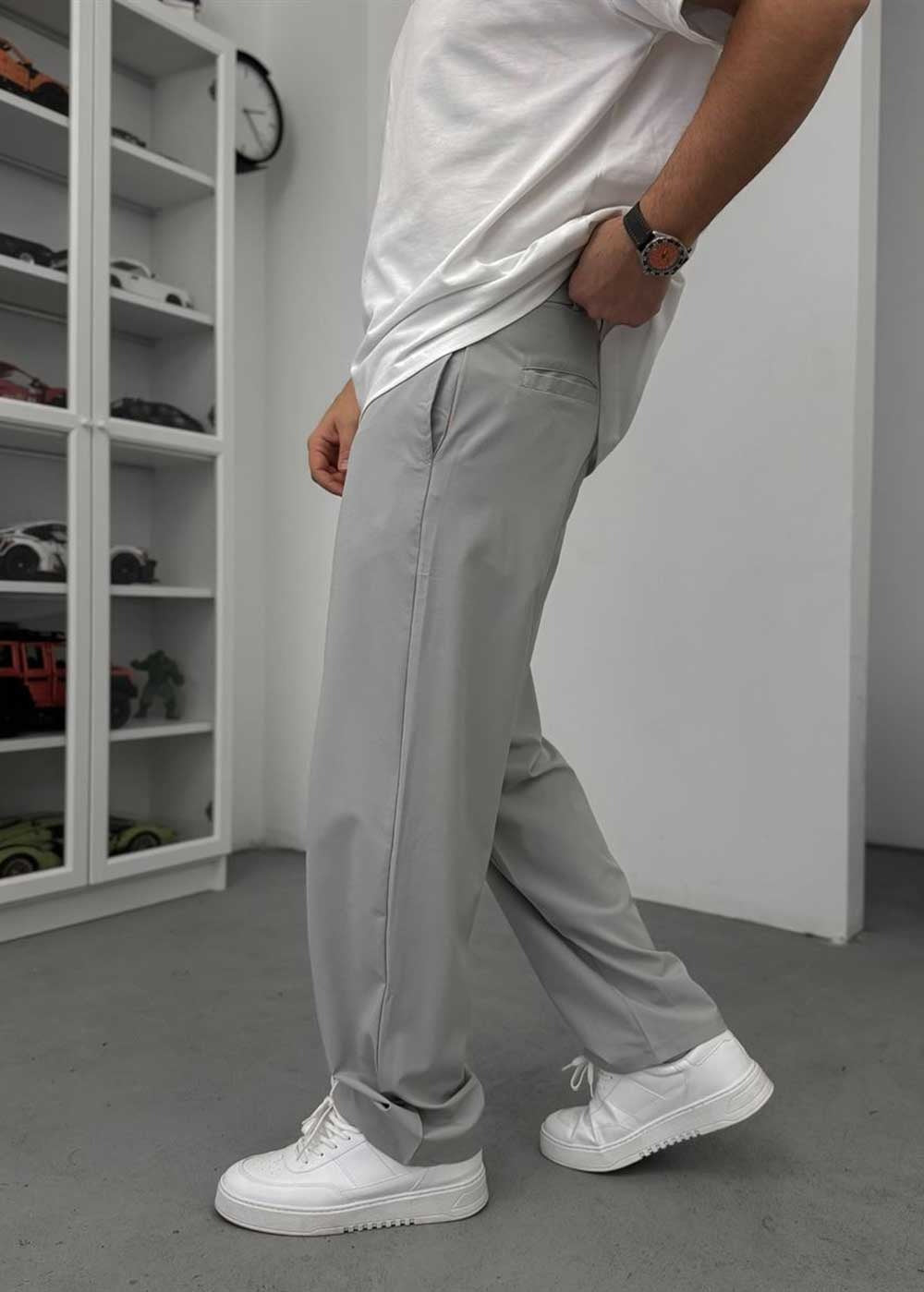 Baggy Παντελόνι “Waffle-Flex” Premium Stretch Edition – Γκρι – 4