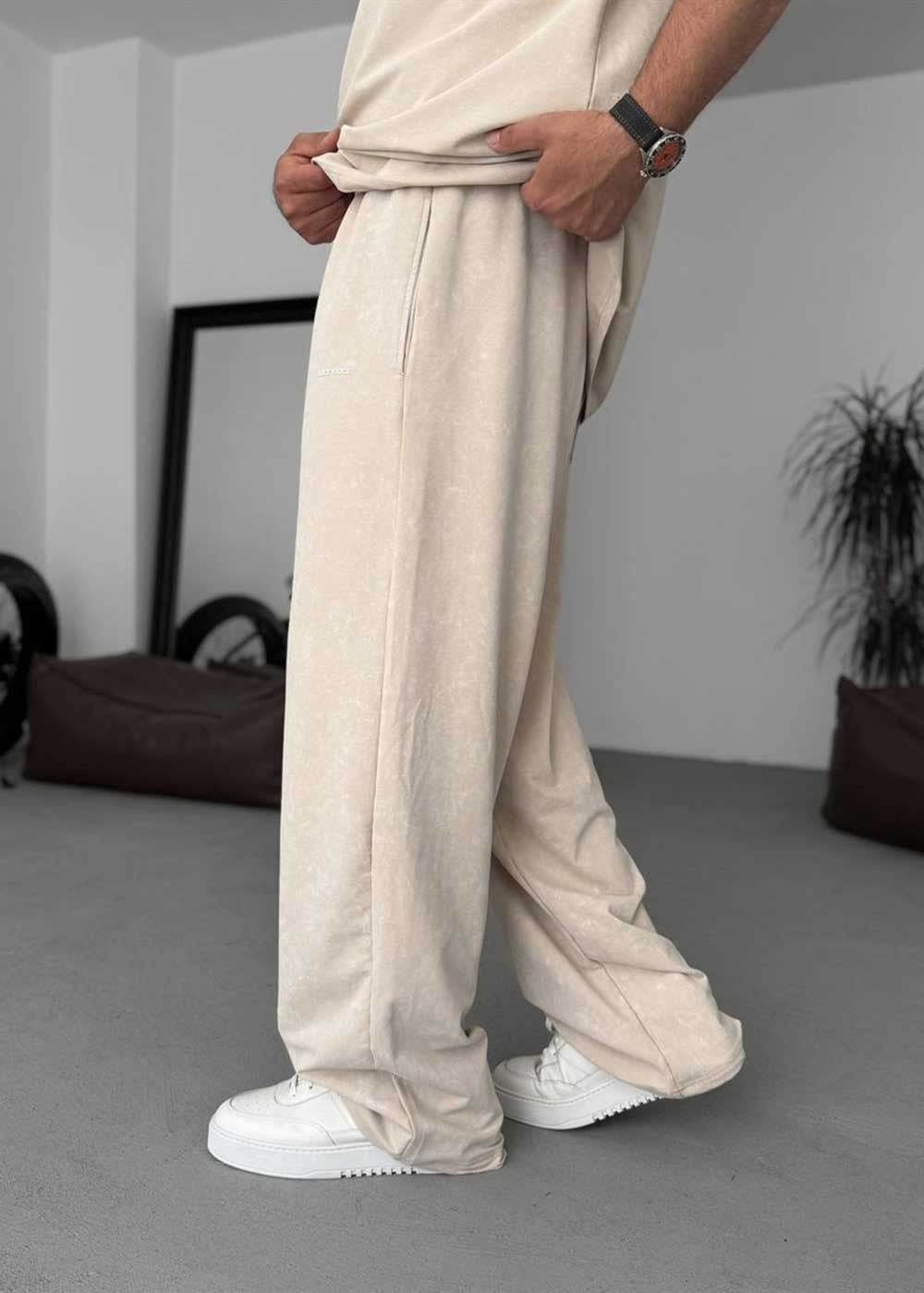 “Acid Wash” Jogger σε Ίσια Γραμμή Premium Chill – Μπεζ – 4
