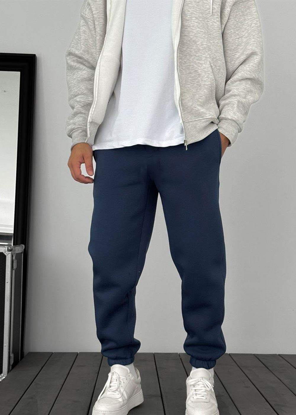 Φόρμα Jogger Με Εσωτερική Επένδυση Λάστιχο Στο Τελείωμα – Πετρολ Μπλε