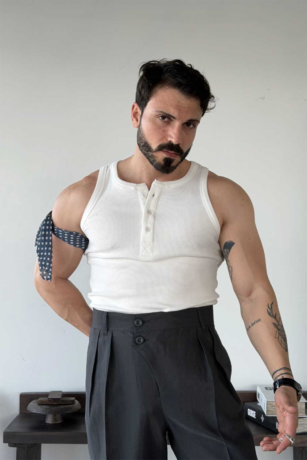 Nox Henley Tank Top - Λευκό