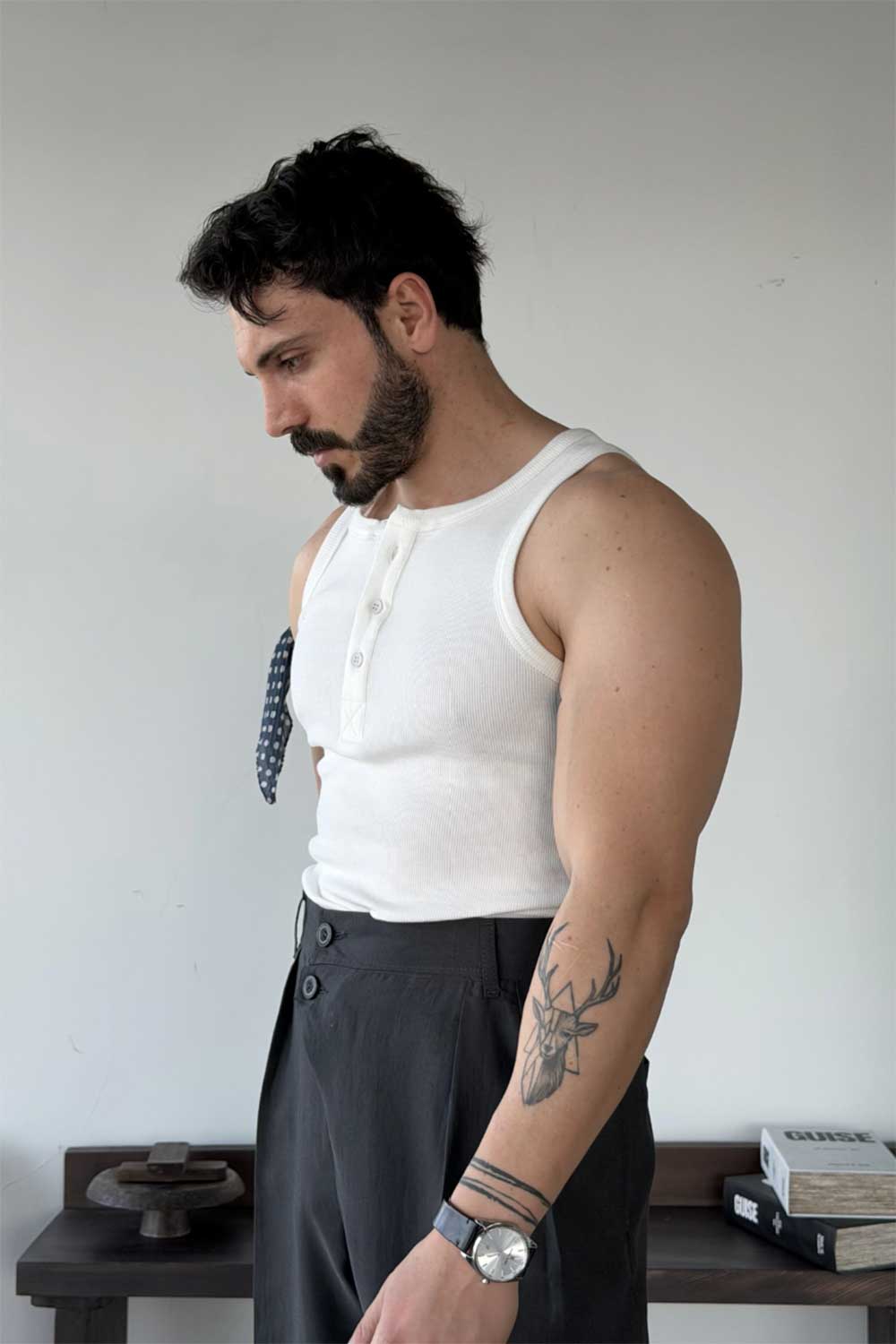 Nox Henley Tank Top - Λευκό