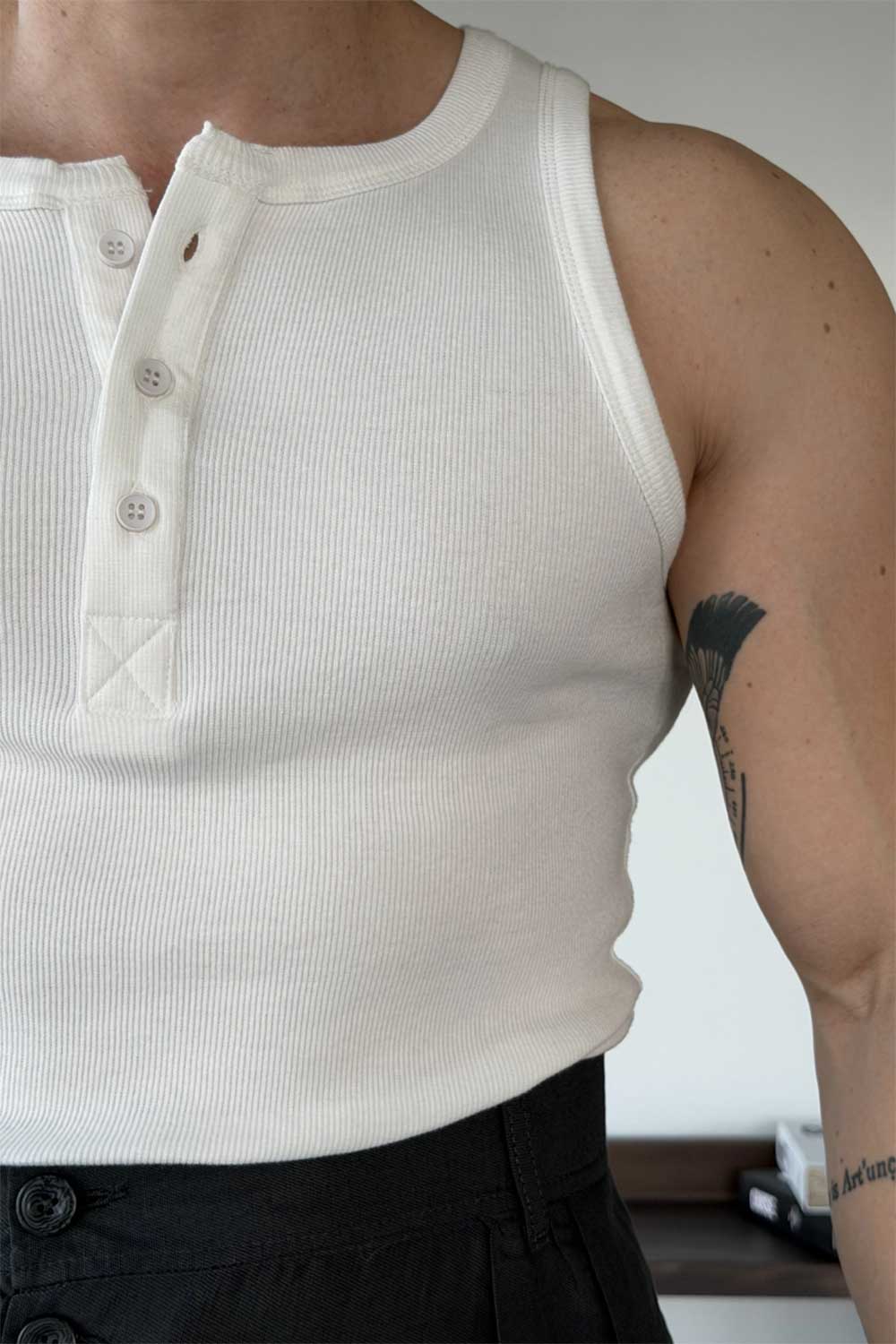 Nox Henley Tank Top - Λευκό