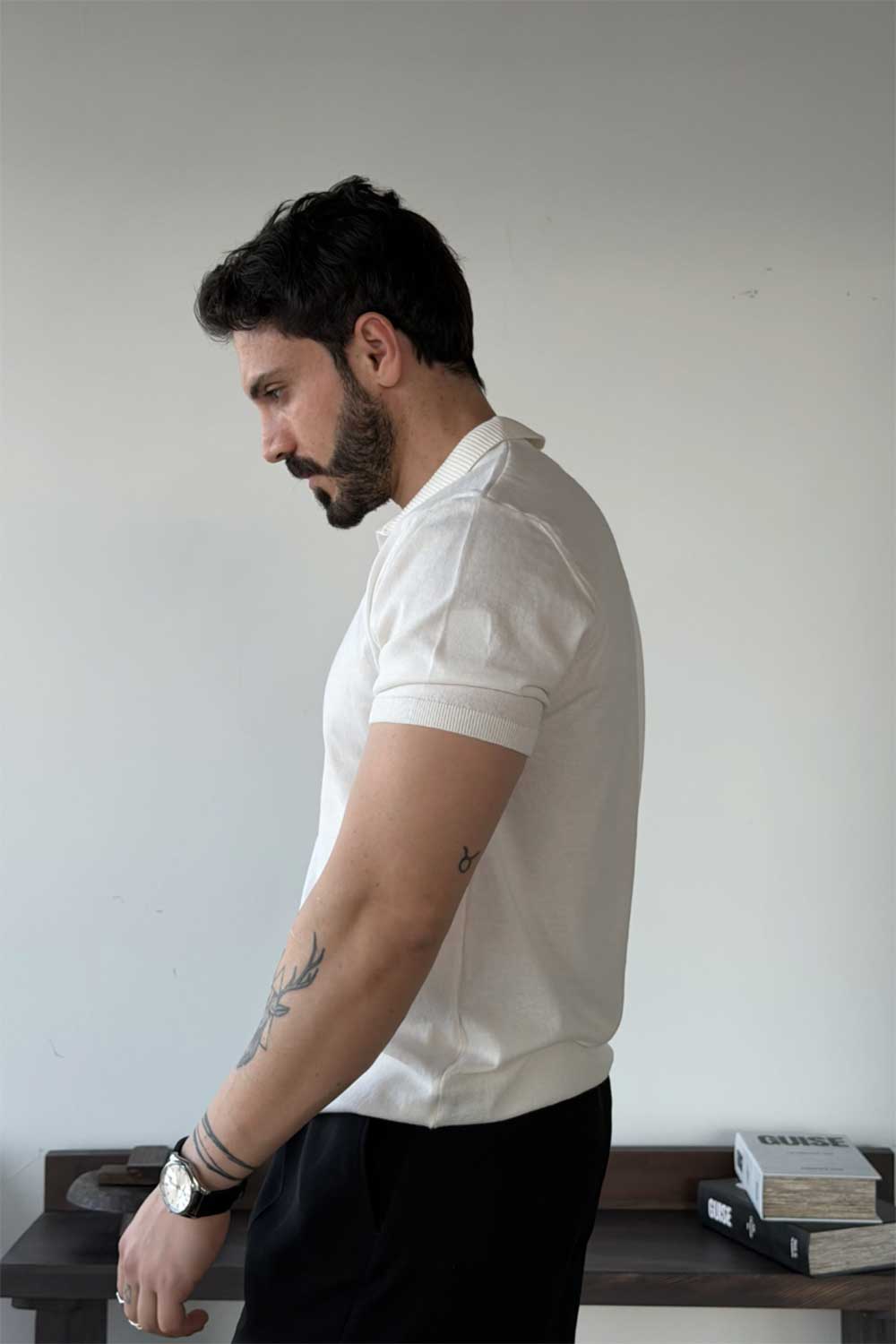 T-Shirt Knit Scallini Basic Studio –Λευκό