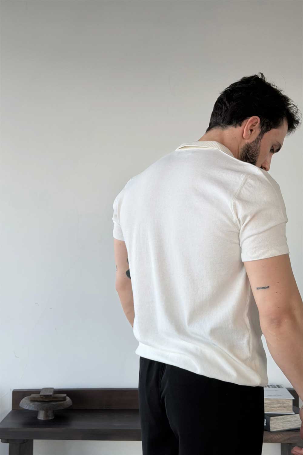 T-Shirt Knit Scallini Basic Studio –Λευκό