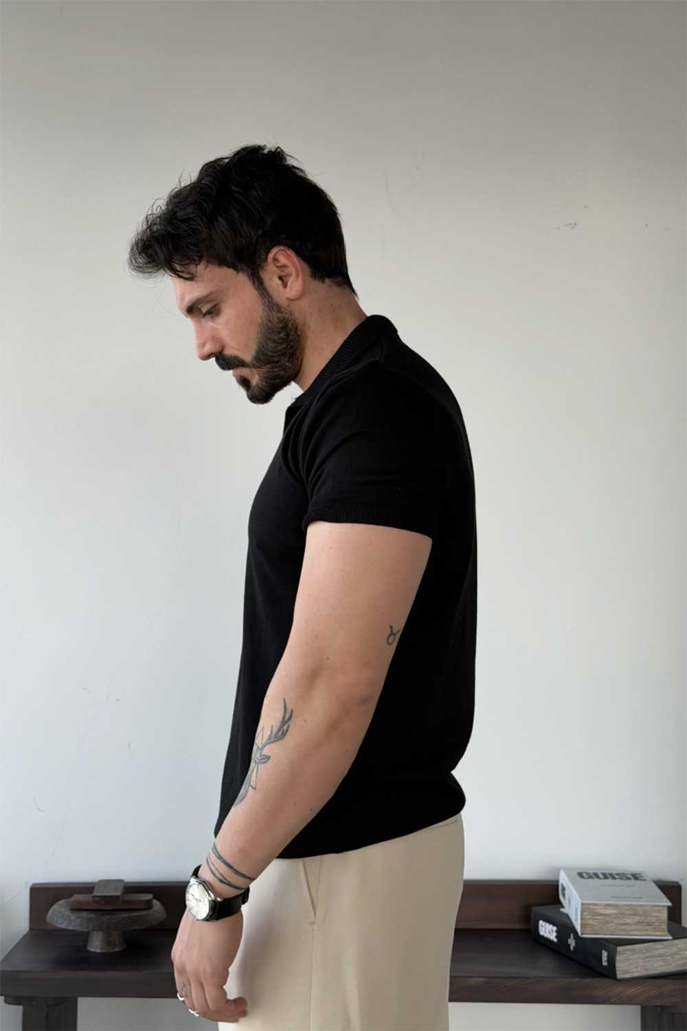 T-Shirt Knit Scallini Basic Studio – Μαύρο