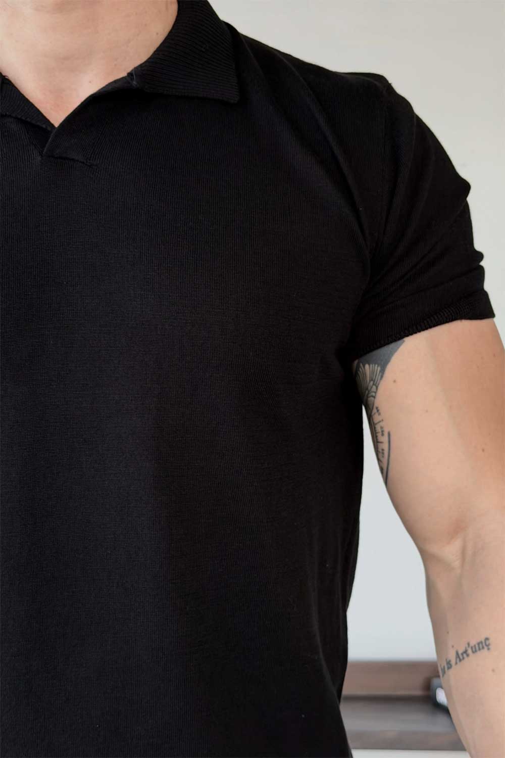 T-Shirt Knit Scallini Basic Studio – Μαύρο
