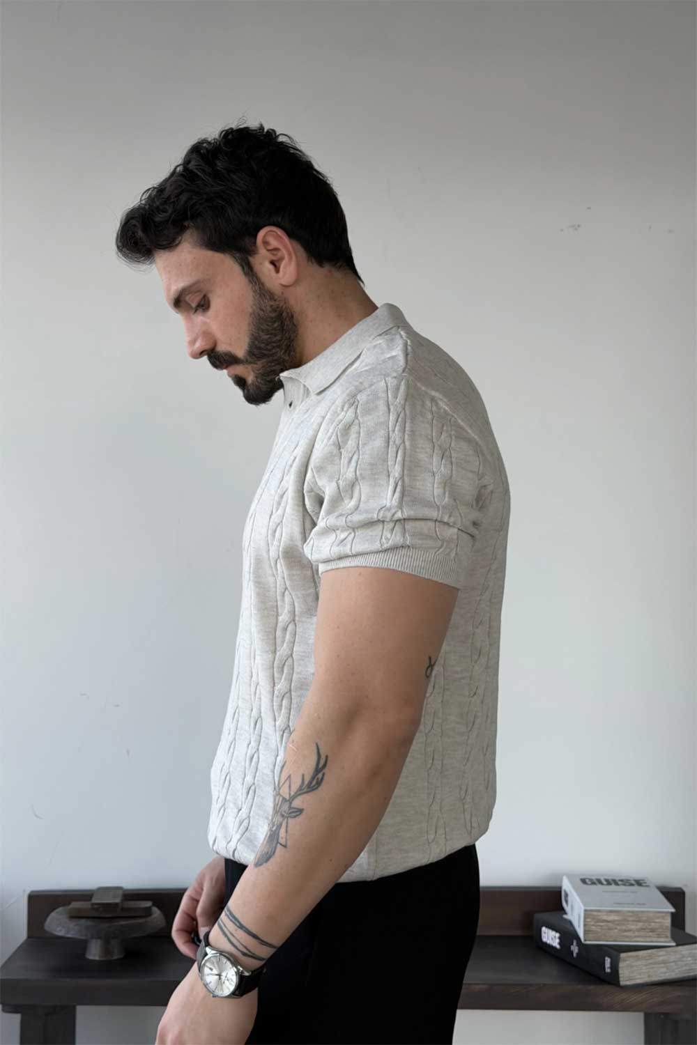 Polo T-Shirt Knit Cable-Authentic – Γκρι