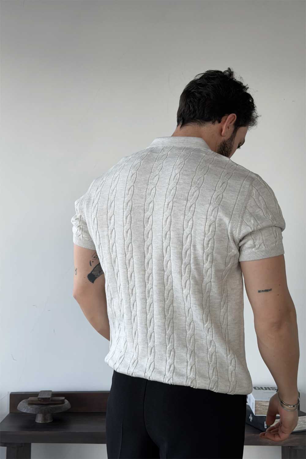 Polo T-Shirt Knit Cable-Authentic – Γκρι