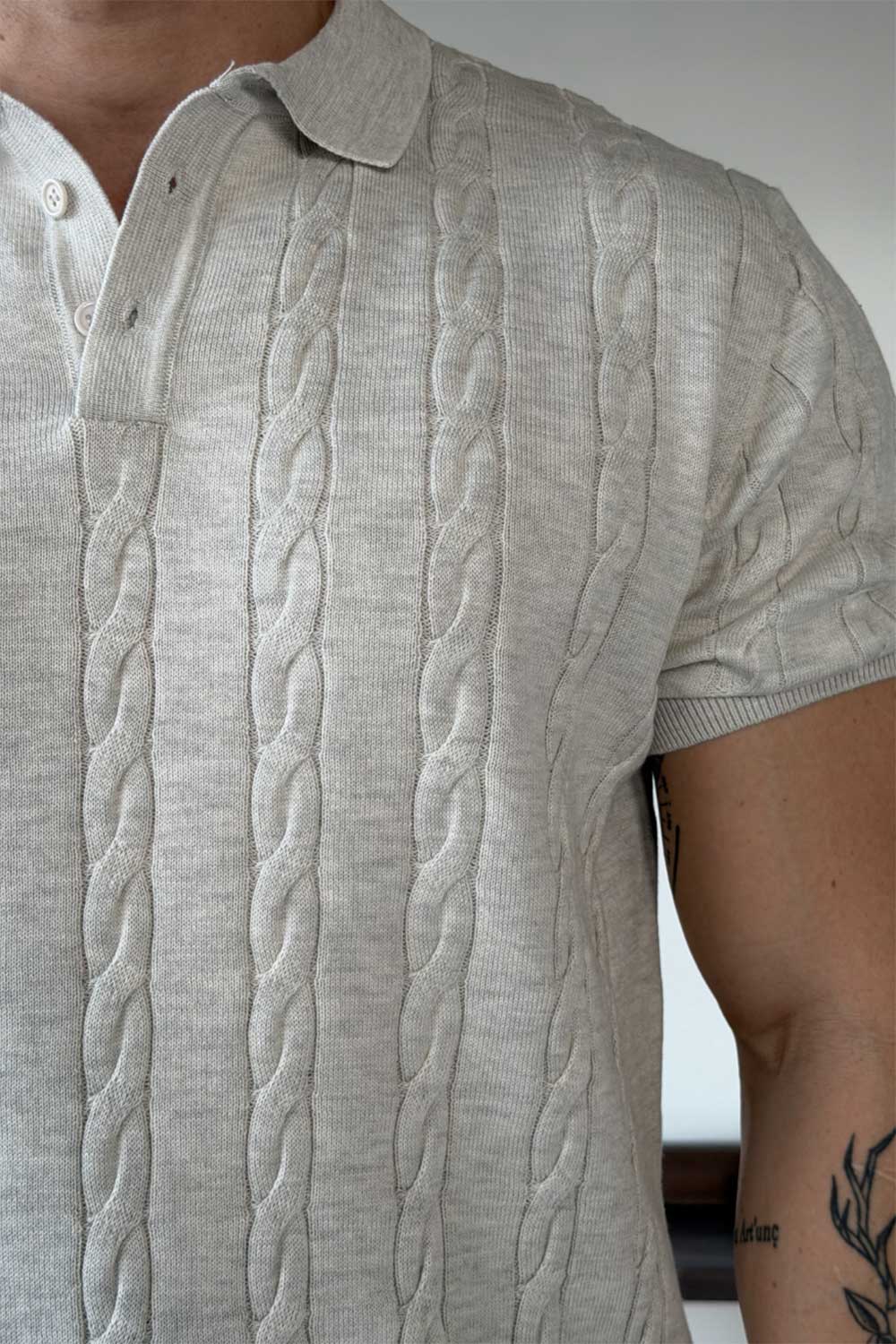Polo T-Shirt Knit Cable-Authentic – Γκρι