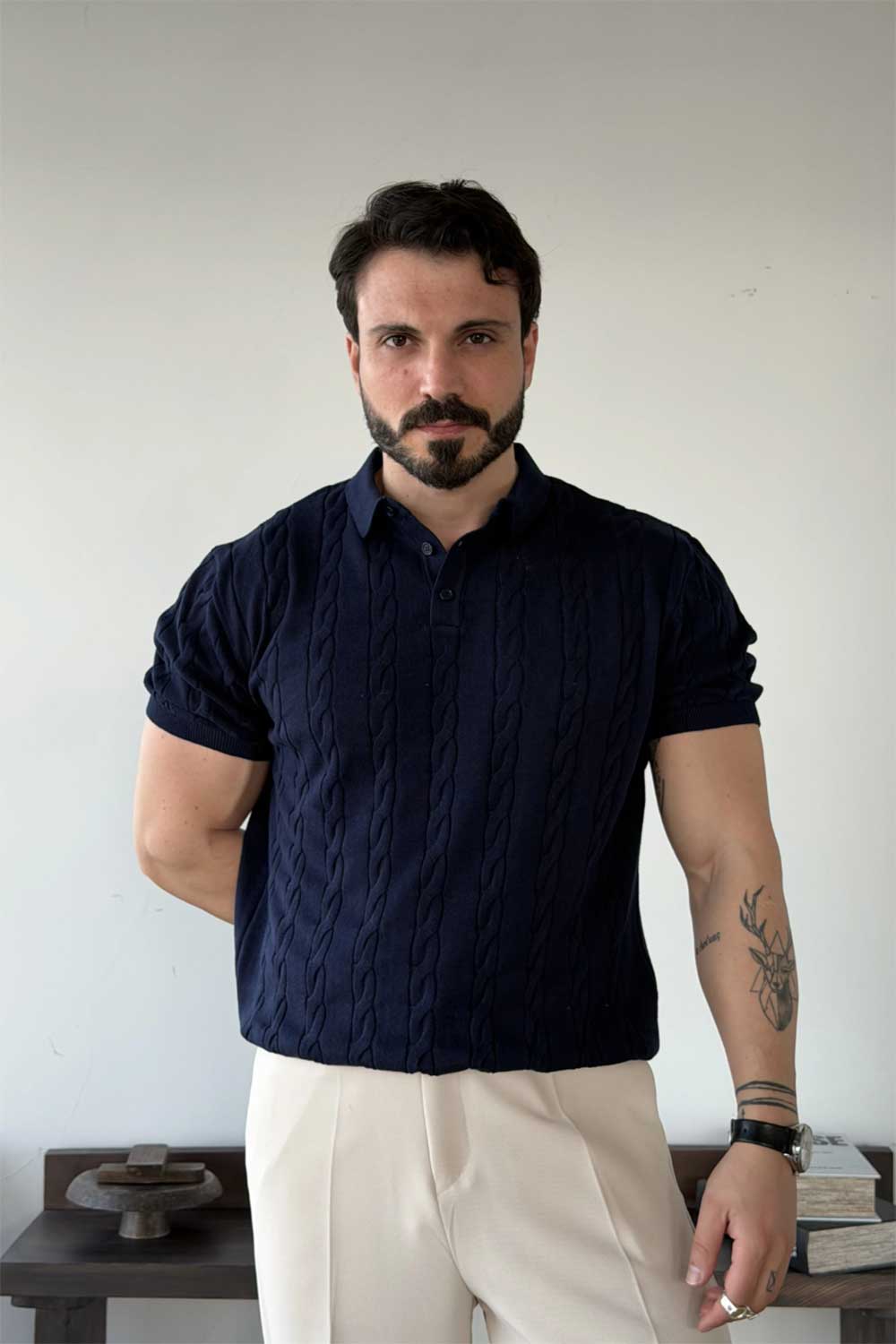 Polo T-Shirt Knit Cable-Authentic – Μπλε