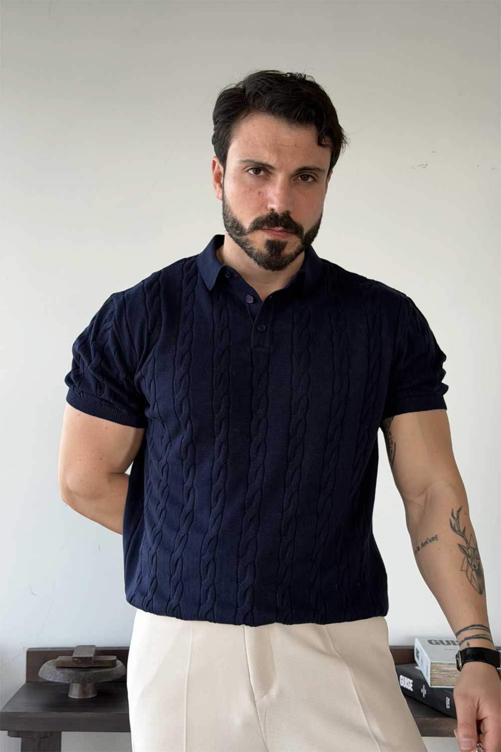 Polo T-Shirt Knit Cable-Authentic – Μπλε