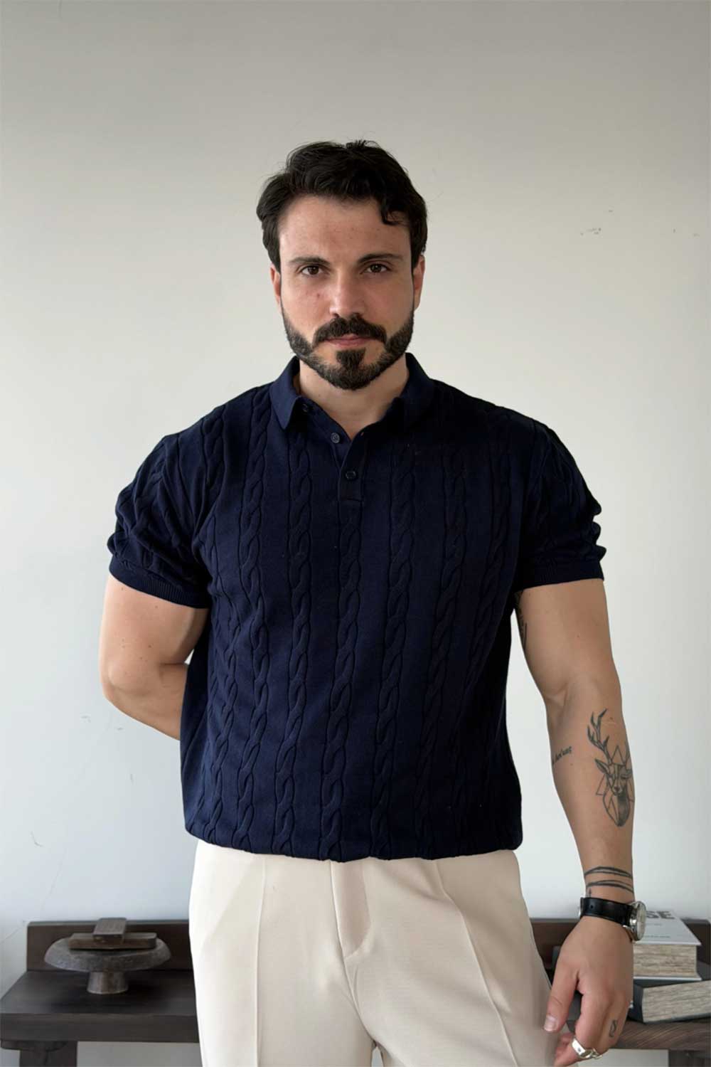 Polo T-Shirt Knit Cable-Authentic – Μπλε