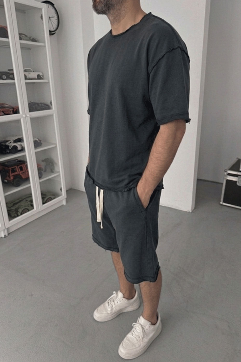 Distressed Charcoal Co-Ord Set – Ξεβαμμένο Ανθρακί