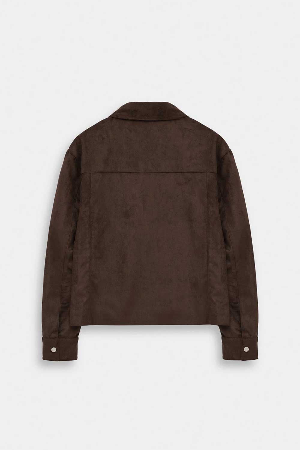 Ανδρικό Suede Jacket με Φερμουάρ – Καφέ