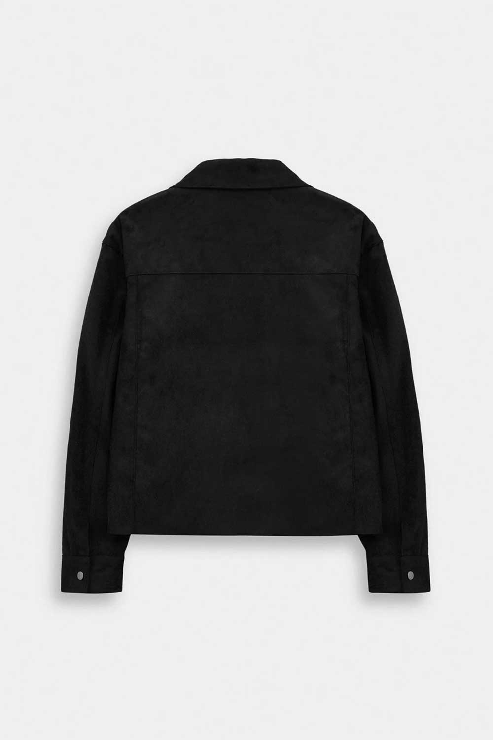 Ανδρικό Suede Jacket με Φερμουάρ – Μαύρο