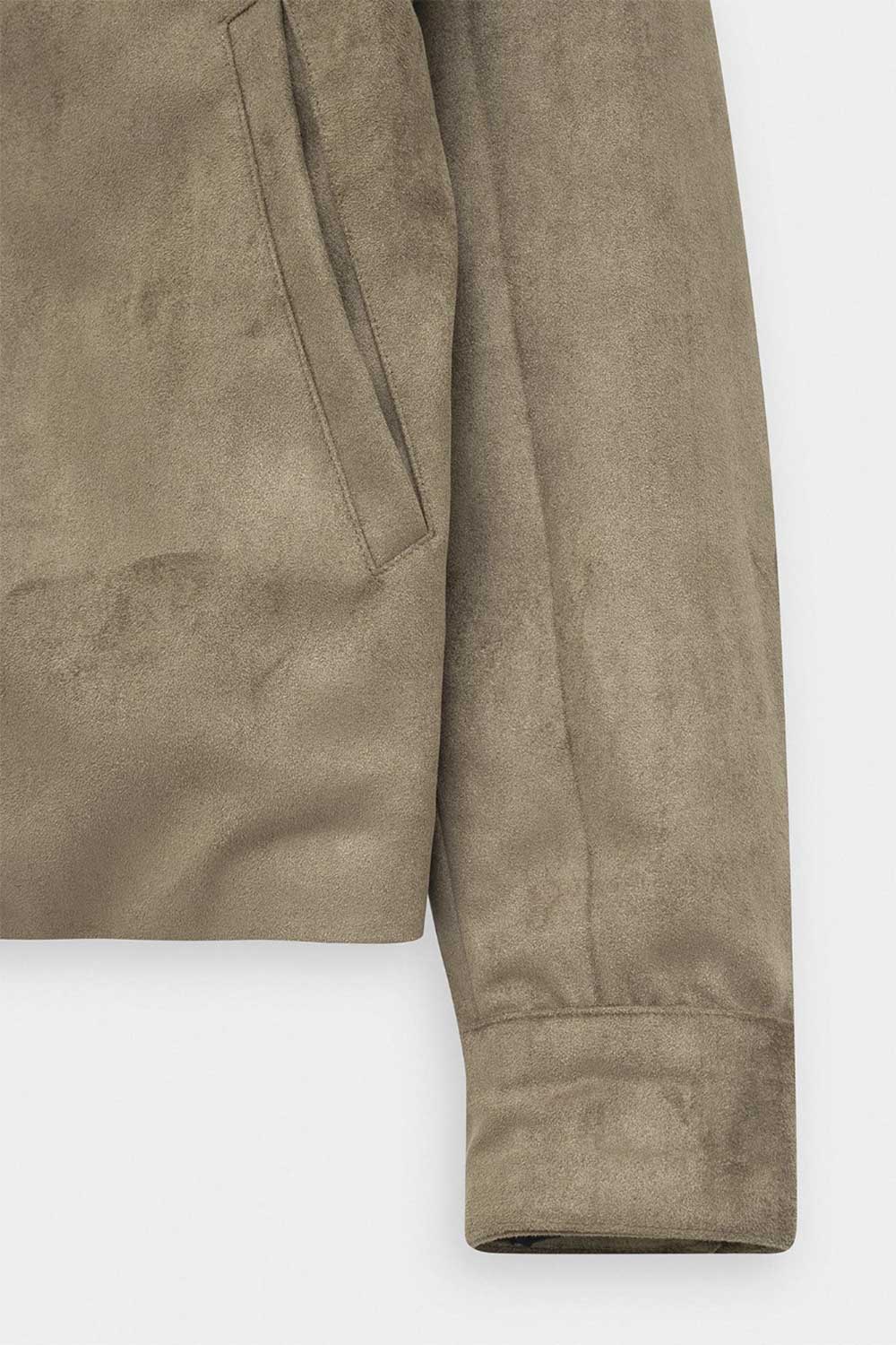 Ανδρικό Suede Jacket με Φερμουάρ – Βιζόν
