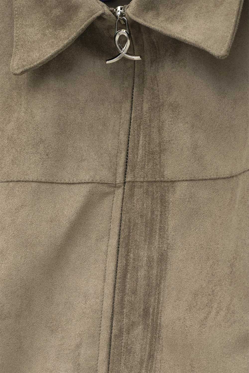 Ανδρικό Suede Jacket με Φερμουάρ – Βιζόν