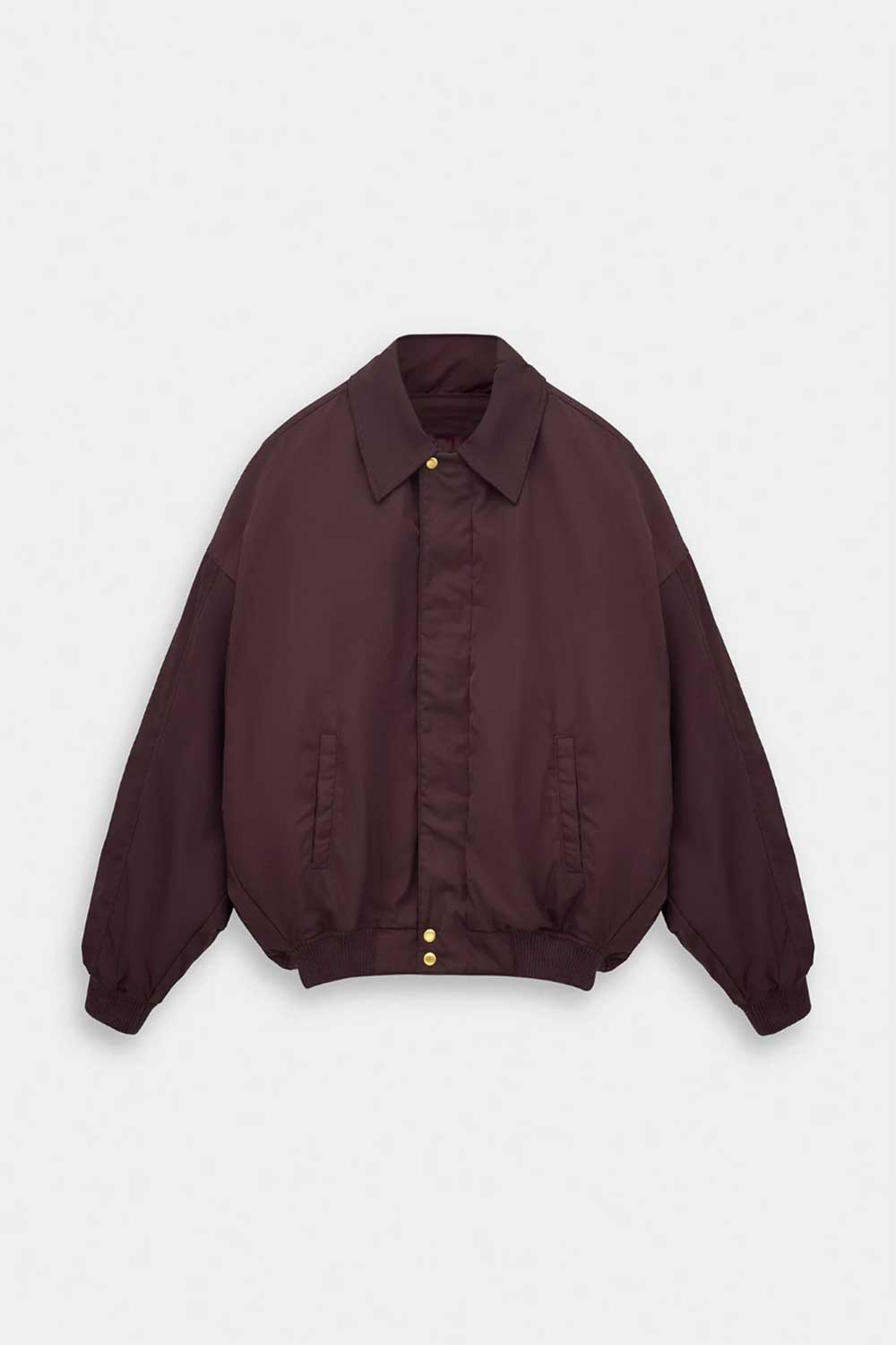 Ανδρικό Puffer Bomber Jacket με Φαρδιά Μανίκια – Μπορντο