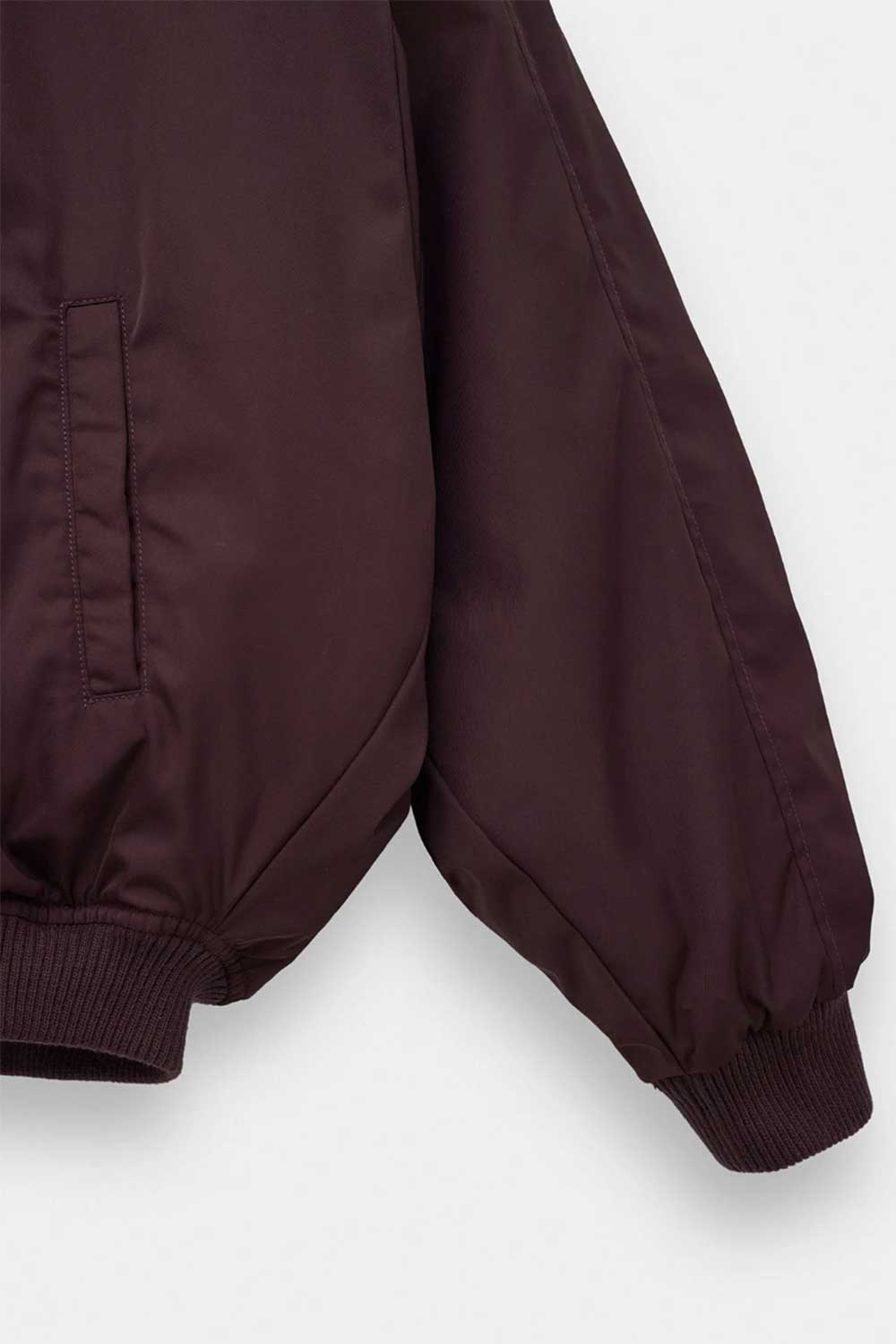 Ανδρικό Puffer Bomber Jacket με Φαρδιά Μανίκια – Μπορντο