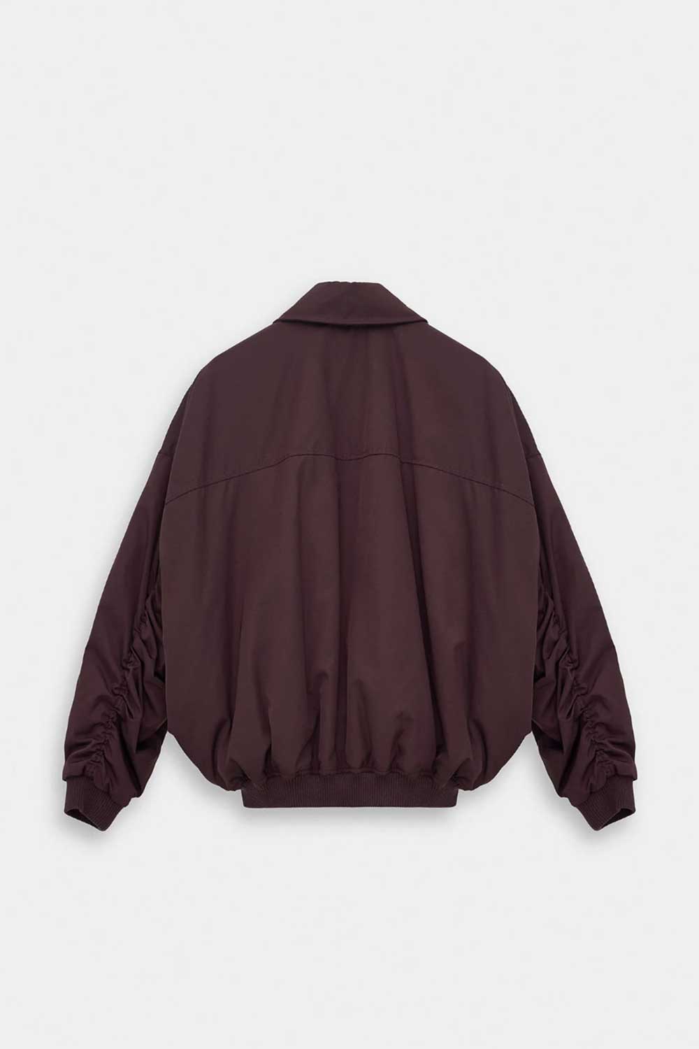 Ανδρικό Puffer Bomber Jacket με Φαρδιά Μανίκια – Μπορντο