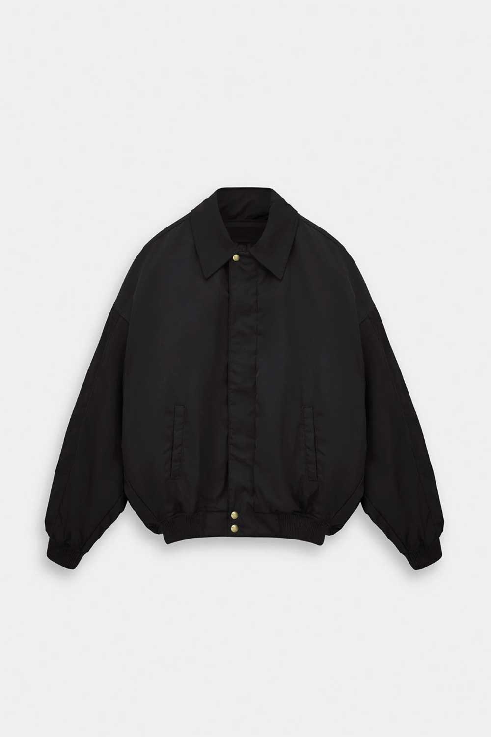 Ανδρικό Puffer Bomber Jacket με Φαρδιά Μανίκια – Μαύρο