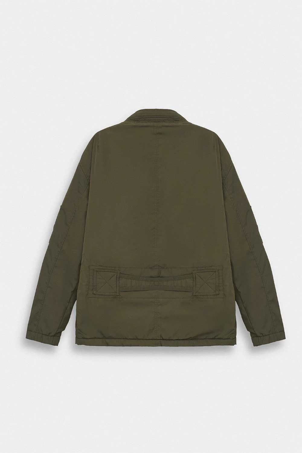 Ανδρικό Kimono Bomber Jacket με Ψηλό Γιακά – Χακί