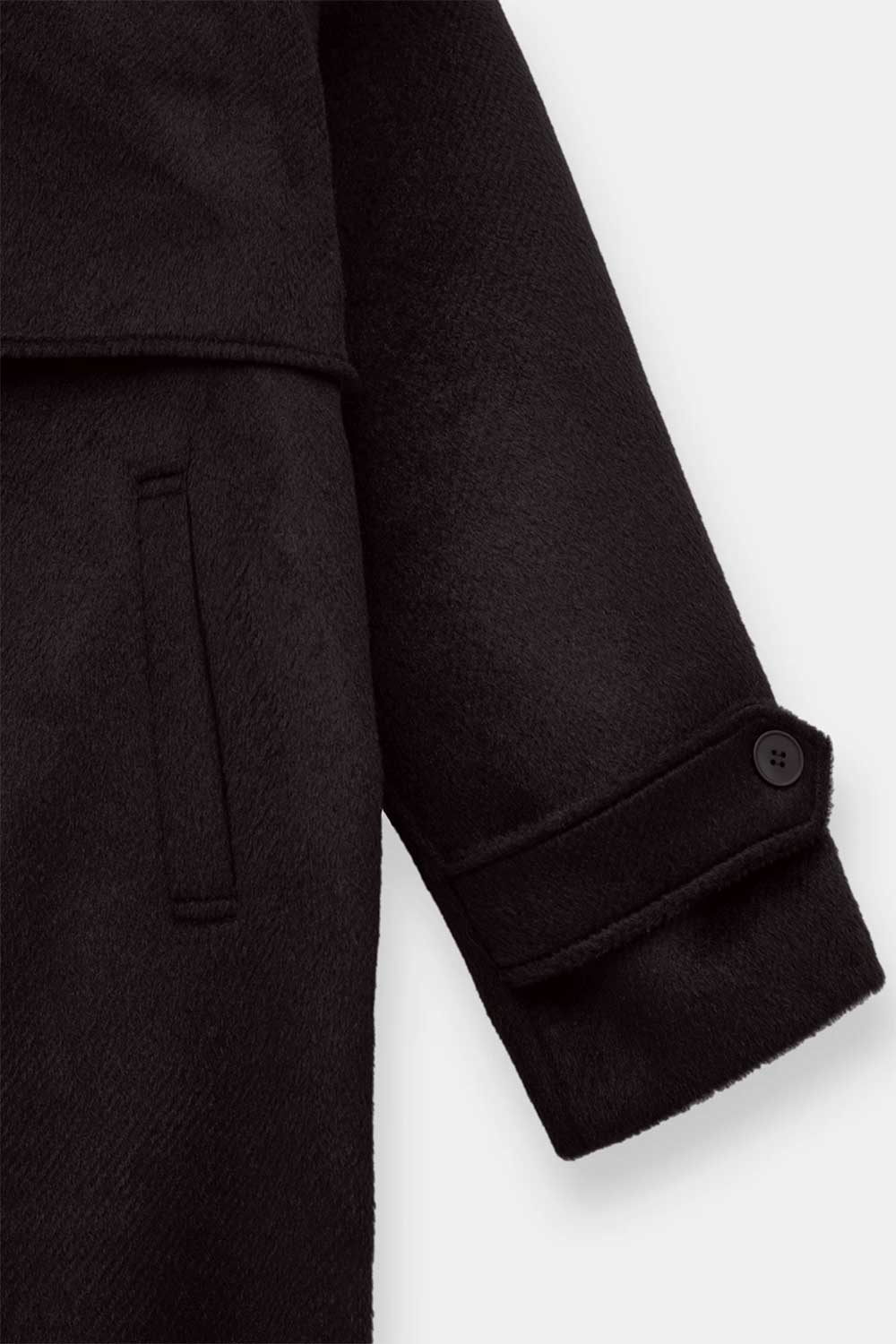 Ανδρικό Μακρύ Παλτό Oversized με Σταυρωτό Κούμπωμα – Καφέ