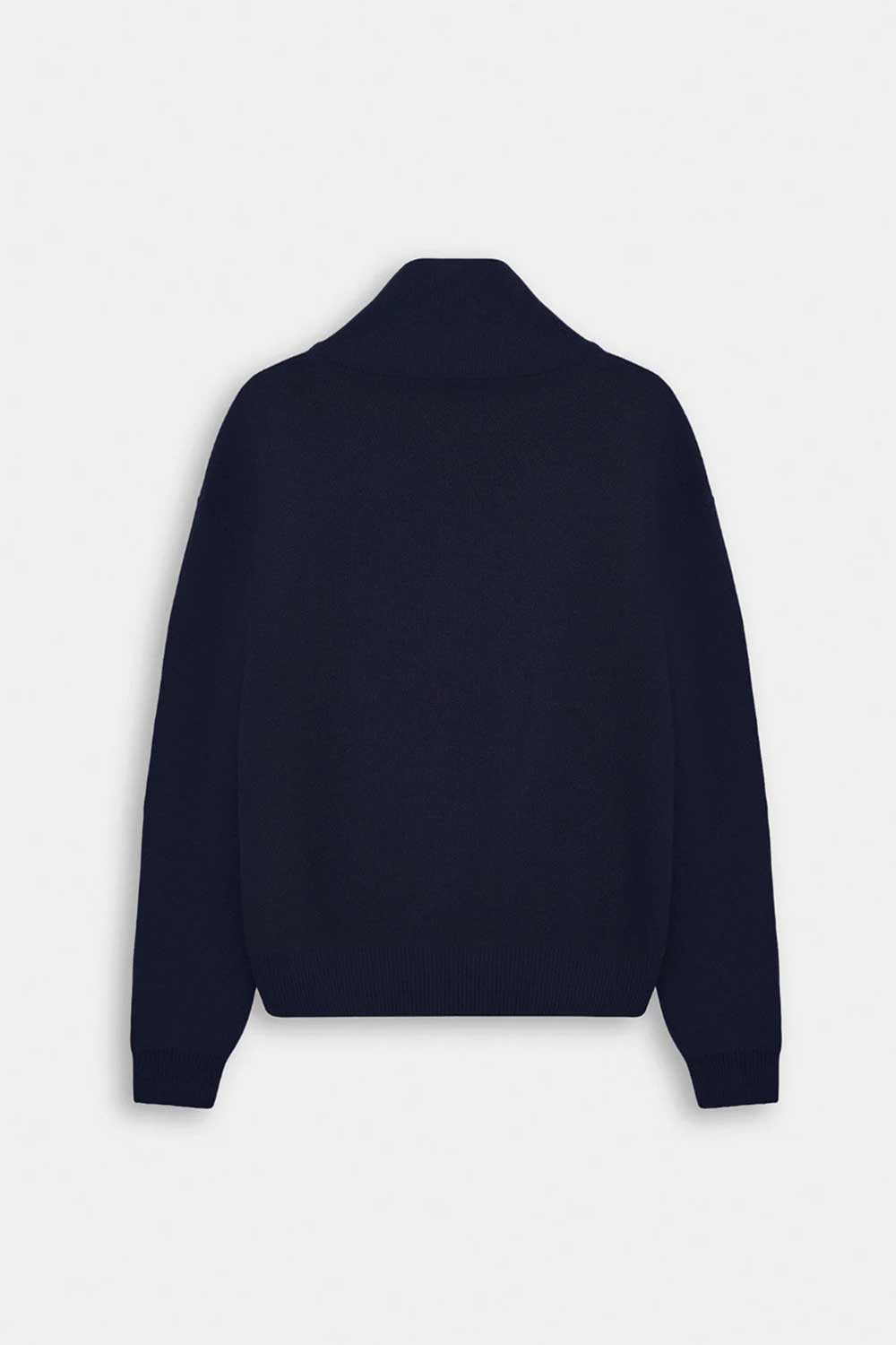 Ανδρική Πλεκτή Μπλούζα Half Zip με Ψηλό Γιακά – Σκούρο Μπλε