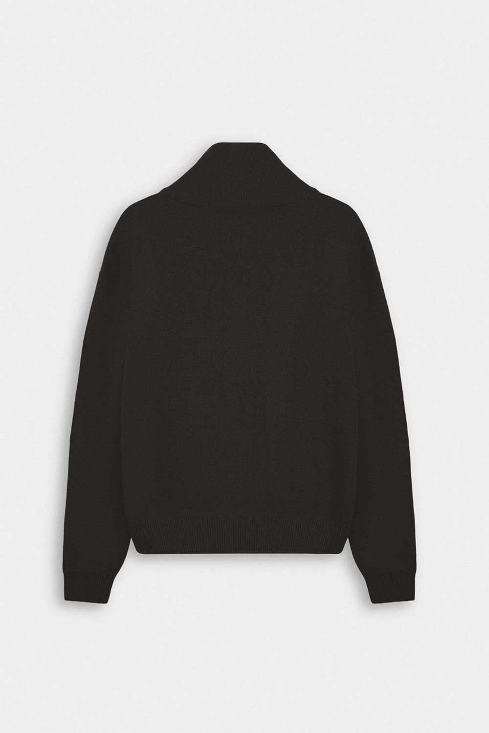 Ανδρική Πλεκτή Μπλούζα Half Zip με Ψηλό Γιακά – Καφέ