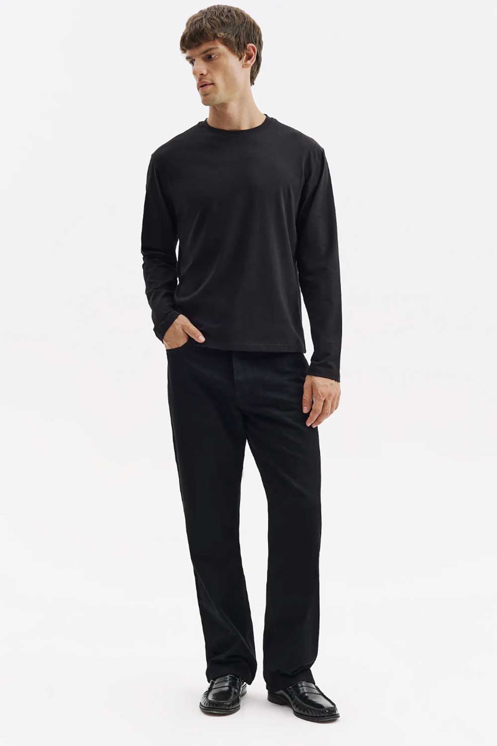 Ανδρική Μακρυμάνικη Μπλούζα Basic Regular Fit – Μαύρο