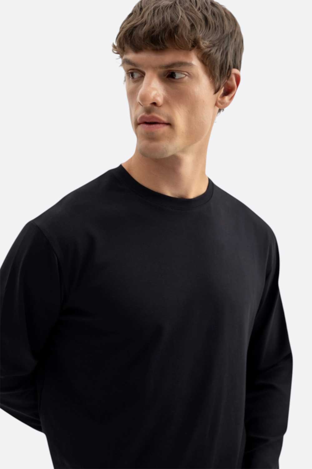 Ανδρική Μακρυμάνικη Μπλούζα Basic Regular Fit – Μαύρο