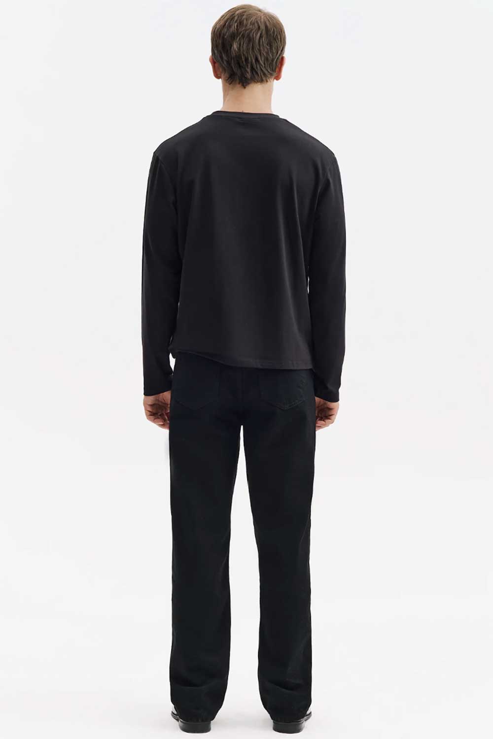 Ανδρική Μακρυμάνικη Μπλούζα Basic Regular Fit – Μαύρο