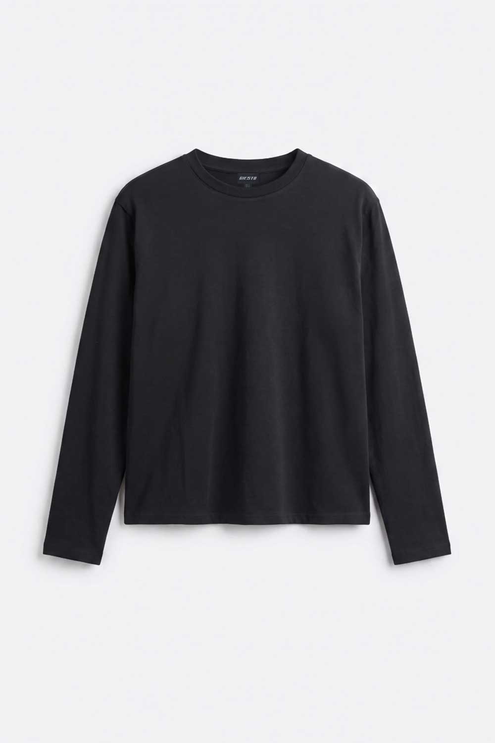 Ανδρική Μακρυμάνικη Μπλούζα Basic Regular Fit – Μαύρο