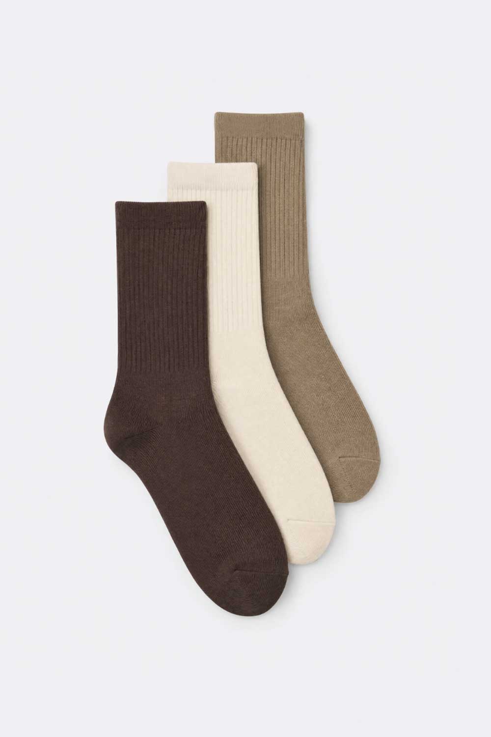 Ανδρικές Κάλτσες Σετ 3 Τεμαχίων Cotton Stretch – Καφέ / Εκρού / Μπεζ